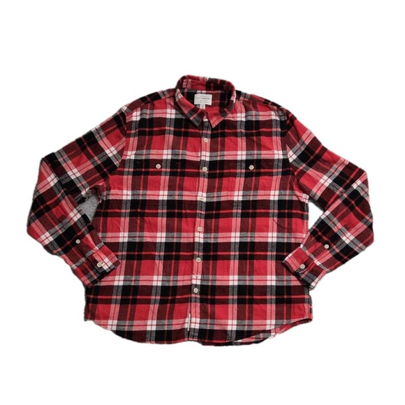 Lucky Brand Other - Lucky Brand Saturday Stretch Long Sleeve Shirt Mens XL Red Plaid Pockets Casual